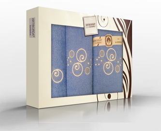 RĘCZNIK KPL. ARTI 3 SZT. /30X50/50X100/70X140/ FROTTE HAFT NIEBIESKI 400G.