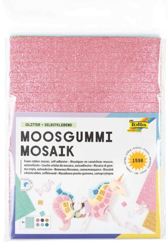 Mozaika z pěnovky, třpytivá, samolepicí, 15 x 20 cm, 6 barev