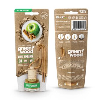 GREEN WOOD - Osvěžovač vzduchu s dřevěným víčkem Apple & Cinnamon GREEN WOOD - Osvěžovač vzduchu s dřevěným víčkem Apple & Cinnamon