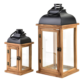 LEVI Komplet 2 latarni 21x21x48cm/14x14x30cm