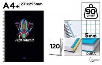 Notatnik A4+/120K kołowy kratka pro gamer