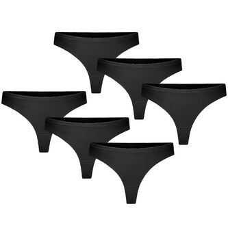 6PACK dámská tanga Gaubert bezešvá černá (GBTW-954) S/M