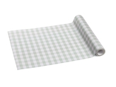 Běhoun na stůl s kostkovaným vzorem v šalvějové barvě – 40×500 cm