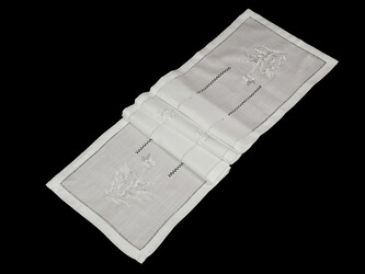 Běhoun / ubrus textilní vyšívaný 40x160 cm - 1 ks - Off White