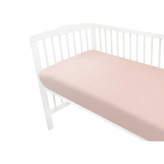 Mušelínové prostěradlo do postýlky 60 x 120 NATURE double - pudrově růžová; 120x60