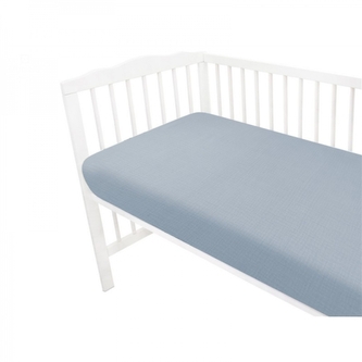 Mušelínové prostěradlo do postýlky 60 x 120 NATURE double - jeans; 120x60