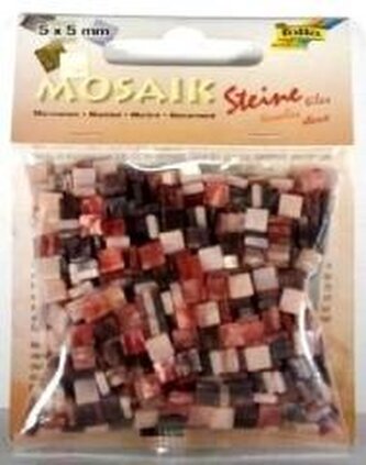 Mozaika kamyczki marmurkowe 5x5mm czerwona