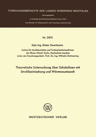 Theoretische Untersuchung über Schubdüsen mit Strahlbeimischung und Wärmeaustausch