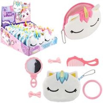 Zestaw piękności torebka pluszowa jednorożec MIX