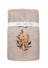 RĘCZNIK KPL.MARIBELLA 3 SZT./30X50/50X100/70X140/ FROTTE HAFT 001 KWIATKI KAWA Z MLEKIEM