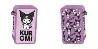 Piórnik potrójny z wyposażeniem Kuromi violet