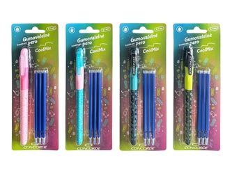 Gumovatelné pero CONCORDE CoolMix, modrá nápln, 0,7mm+3ks náplne, bl