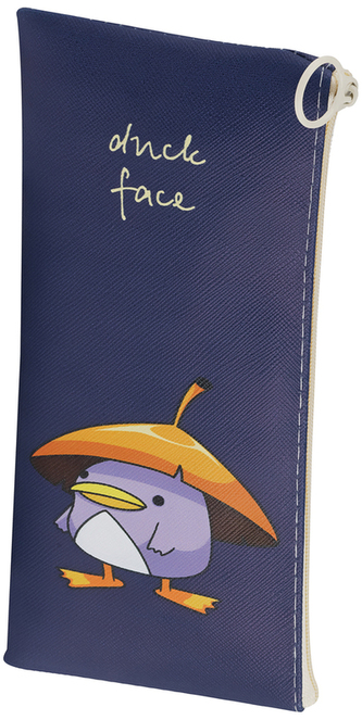 Piórnik- saszetka "Duck face 20x10 cm, ekoskóra, Meshu