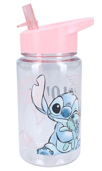 Plastová láhev na pití s brčkem Disney|Lilo & Stitch: Aloha Stitch (objem 450 ml)