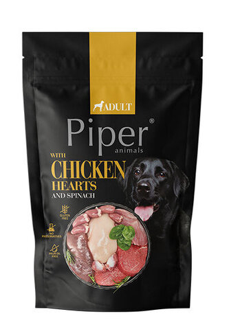 NEW PIPER s kuřecími srdíčky a špenátem, kapsička pro psy 500 g