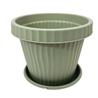 BAMA Set květináč a miska ONDA, 25 a 20cm, zelená