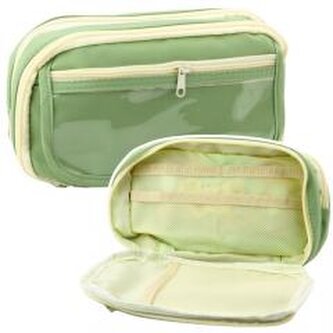 Piórnik szkolny dwukomorowy z kieszonkami 22cm