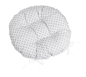 Sedák Adéla prošívaný kulatý - Šedá,Bílá - průměr 40 cm