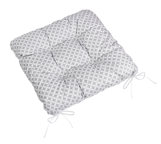 Sedák Adéla prošívaný - Šedá,Bílá - 40x40 cm