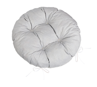 Sedák Adéla prošívaný kulatý - Šedá,Bílá - průměr 40 cm