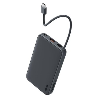 AUKEY PB-Y53 Slim powerbanka s integrovaným USB-C kabelem (10000mAh) černá