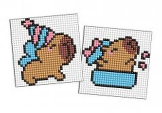 Diamentowa mozaika Kids - Kapibara świętuje 9x9cm