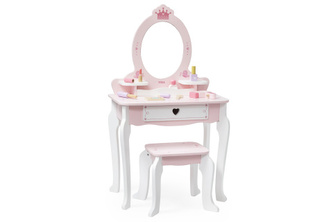 Dřevěný toaletní stolek s příslušenstvím