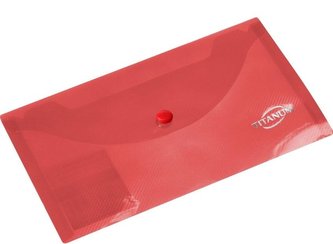 Teczka kopertowa DL transparentna czerwona