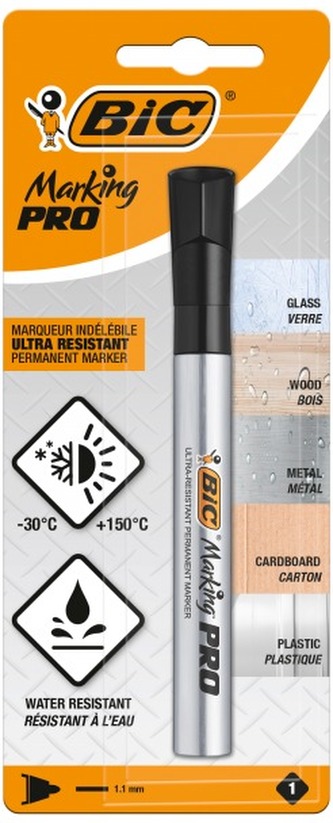 Marker permanentny Marking PRO okr.-końc. czarny blister, BiC