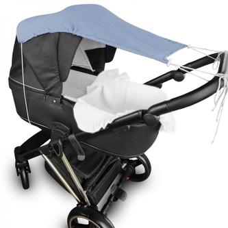Mušelínová sluneční stříška na kočárek NATURE - jeans