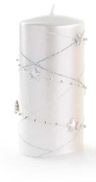 Świeca GIRLANDA walec mały 7xh10cm biała