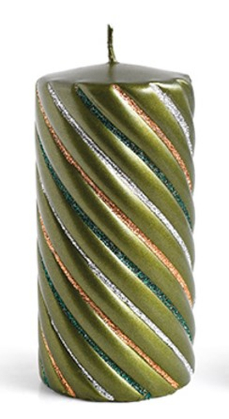 Świeca WINTER COLOURS Walec duży 7x17,5cm jasny zielony