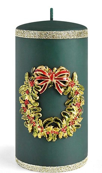 Świeca WIANEK walec mały 7xh10cm parafinowa zielona