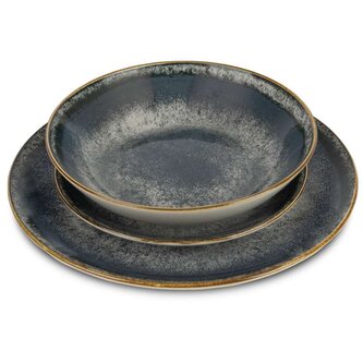 BERLINGERHAUS Jídelní sada talířů 18 ks Aspen Collection šedá BH-10302