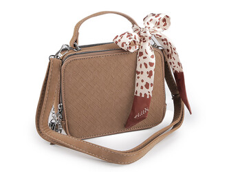 Kabelka se šátkem 19x15 cm - 1 ks - 1 béžová