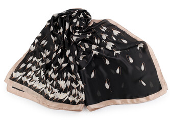 Saténový šátek / šála sněženky 85x185 cm - 1 ks - 4 černá
