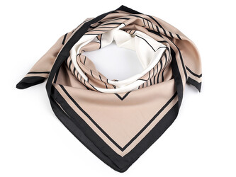 Saténový šátek 90x90 cm - 1 ks - 2 béžová