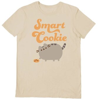 Unisex tričko Pusheen: Chytrá sušenka (S) béžová bavlna