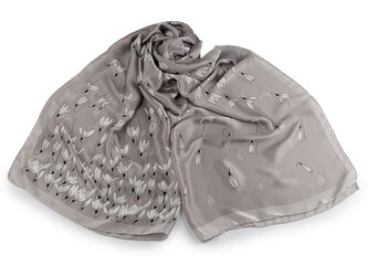 Saténový šátek / šála sněženky 85x185 cm - 1 ks - 3 šedá světlá