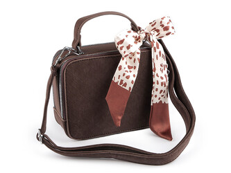Kabelka se šátkem 19x15 cm - 1 ks - 2 hnědá