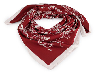 Saténový šátek 90x90 cm - 1 ks - 2 bordó sv.