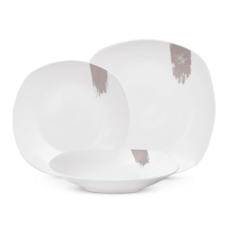 BERLINGERHAUS Jídelní sada talířů 18 ks Taupe Collection bílá-šedá BH-10202