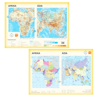 Mapa Afrika a Asie