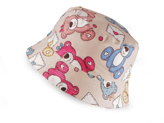 Dětský / dívčí letní klobouk - 1 ks - 8 (vel. 50) béžová světlá medvěd