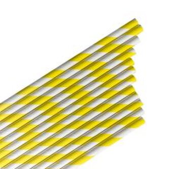 Słomki papierowe paski limonkowe 144szt