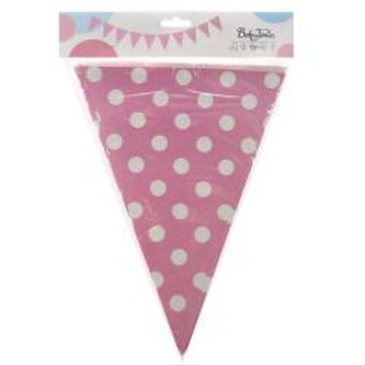 Girlanda kropki różowa