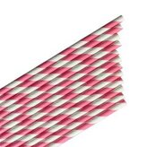 Słomki papierowe paski różowe 144szt