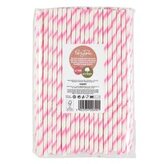 Słomki papierowe łamane różowe 144szt