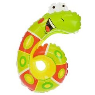 Balon foliowy cyferka 6 zwierzątko