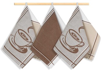 Kuchyňské utěrky - sada 3 kusů - Béžová,Hnědá,Bílá - 50x70 cm